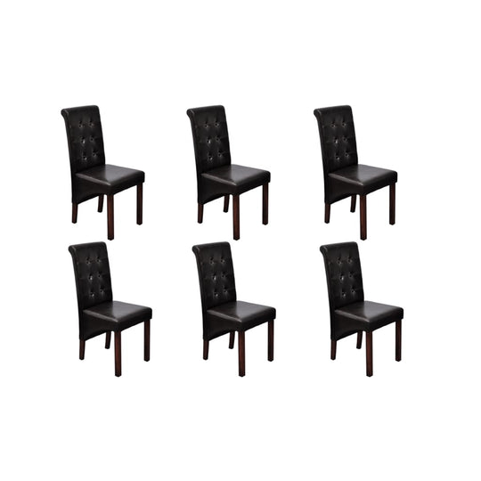 Dining Chairs 6 pcs Faux Leather , Furniture -> Chairs -> Kitchen & Dining Room Chairs , brown,Chairs -,dining room,Furniture -,Kitchen & Dining -,Kitchen & Dining Room Chairs,Leather,new-305021,set of 4,white,Wooden Furniture