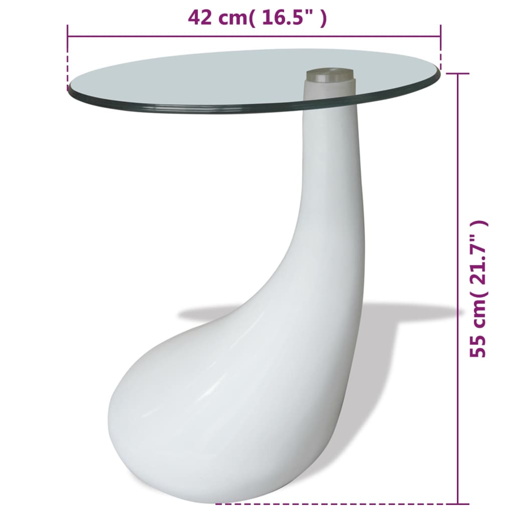 Coffee Table with Round Glass Top High Gloss , Furniture -> Tables -> Accent Tables -> Coffee Tables , Accent Tables -,Coffee Tables,Decor -,Easy Installation,eligant,Furniture -,glass,Home Decor,Interior Design,Modern Design,new-305021,Tables -,Unique De