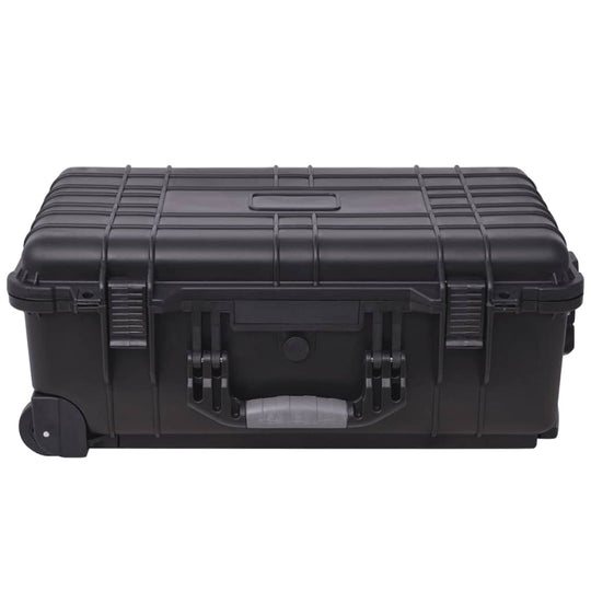 Wheel-equipped rugged tool case with pick and pluck foam, waterproof, dust-proof, and crush-proof design.