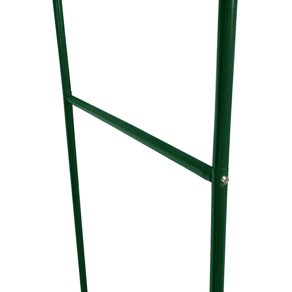 Garden Arch 2 pcs Climbing Plants image showing durable green iron structure for supporting climbing plants.