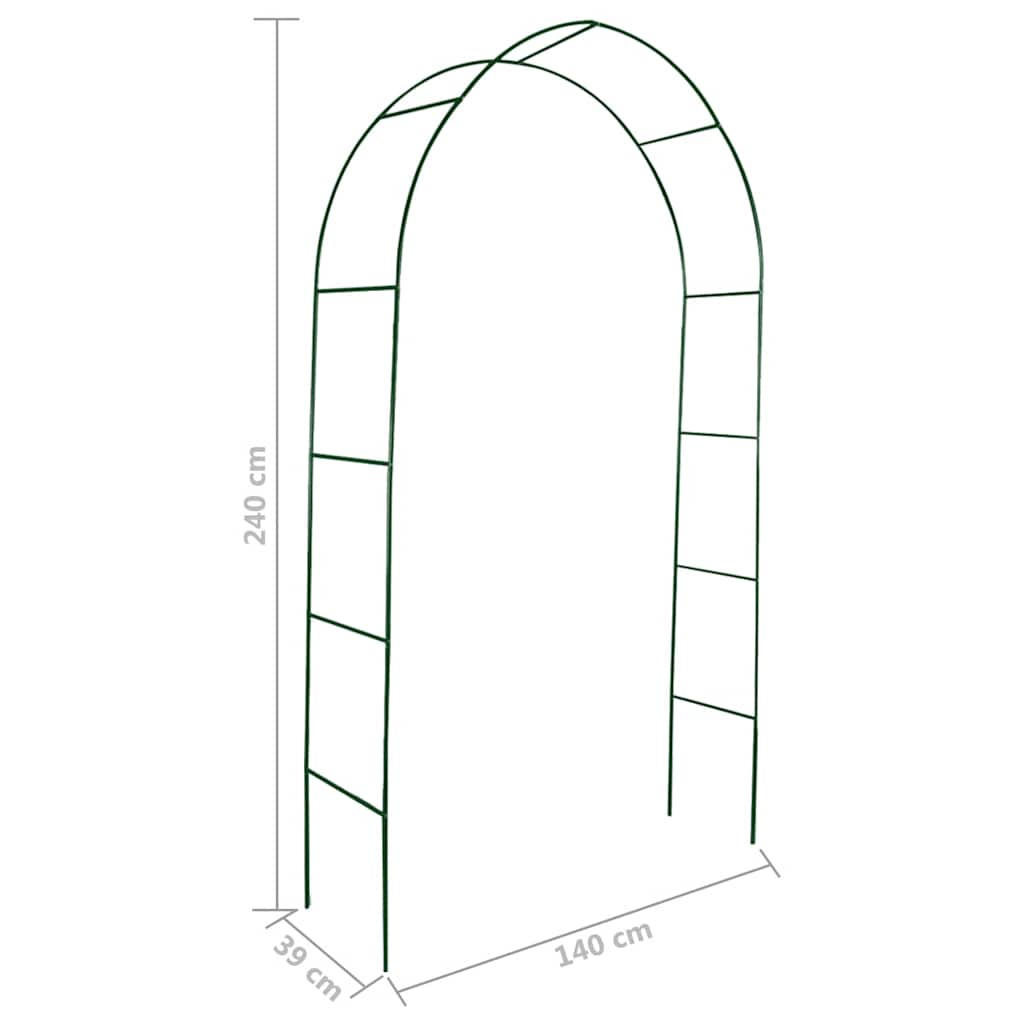 Garden Arch 2 pcs Climbing Plants, durable iron garden arch standing 2.4m high and 1.4m wide.