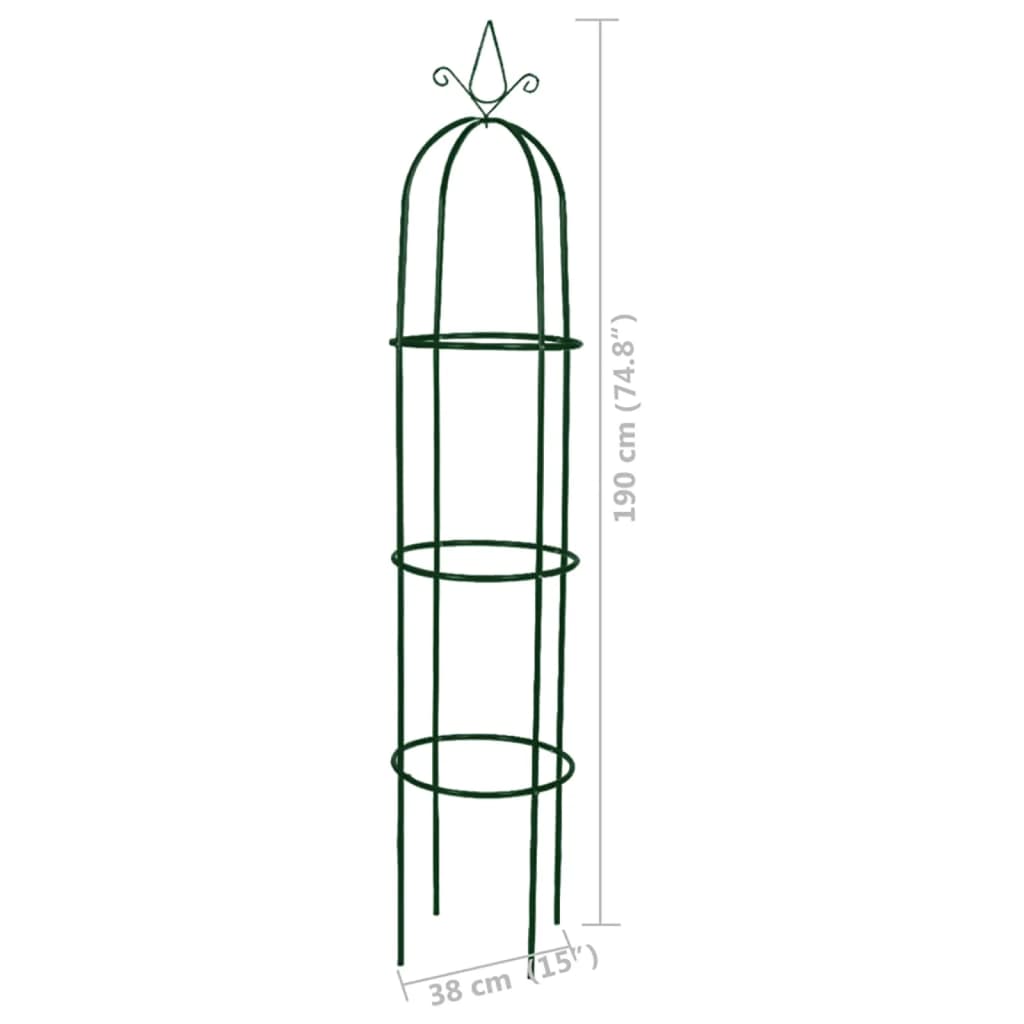 Garden arch tower for climbing plants, 190 cm height, durable iron structure, outdoor decor, set of 2 pieces.