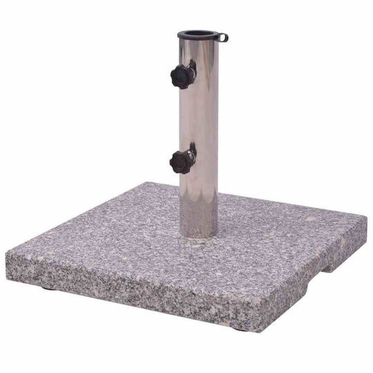 Granite Parasol Base Umbrella Holder 20kg with sturdy granite base and stainless steel pole adapter.