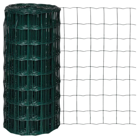 Euro Fence Steel Roll 10x0.8 m Green, durable PVC coated wire for outdoor fencing and protection.