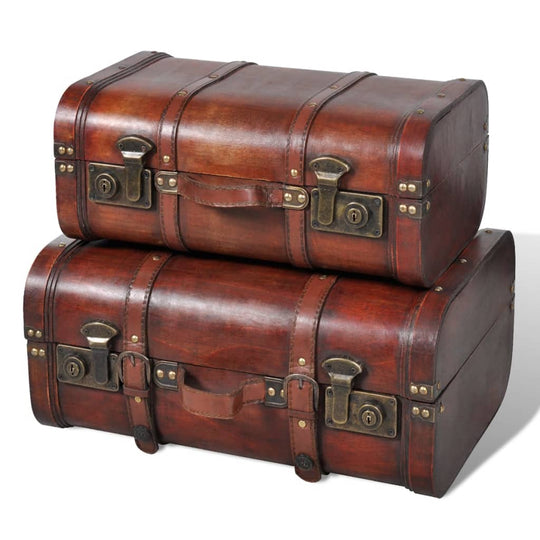 Wooden Treasure Chest 2 pcs Vintage , Furniture -> Cabinets & Storage -> Storage Chests