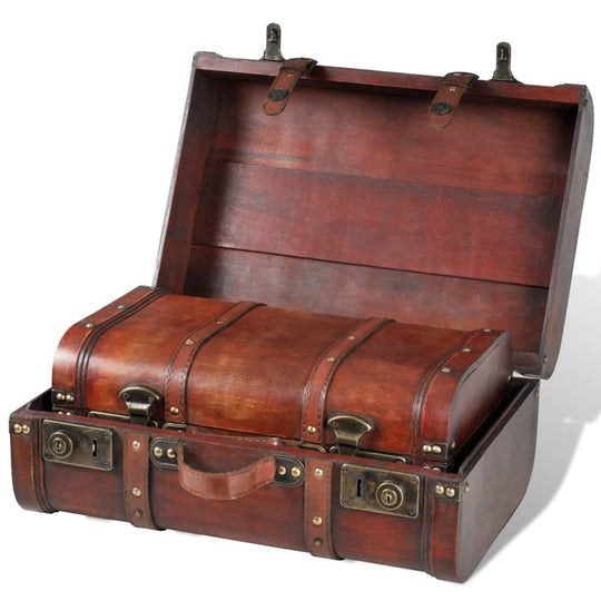 Wooden Treasure Chest 2 pcs Vintage , Furniture -> Cabinets & Storage -> Storage Chests