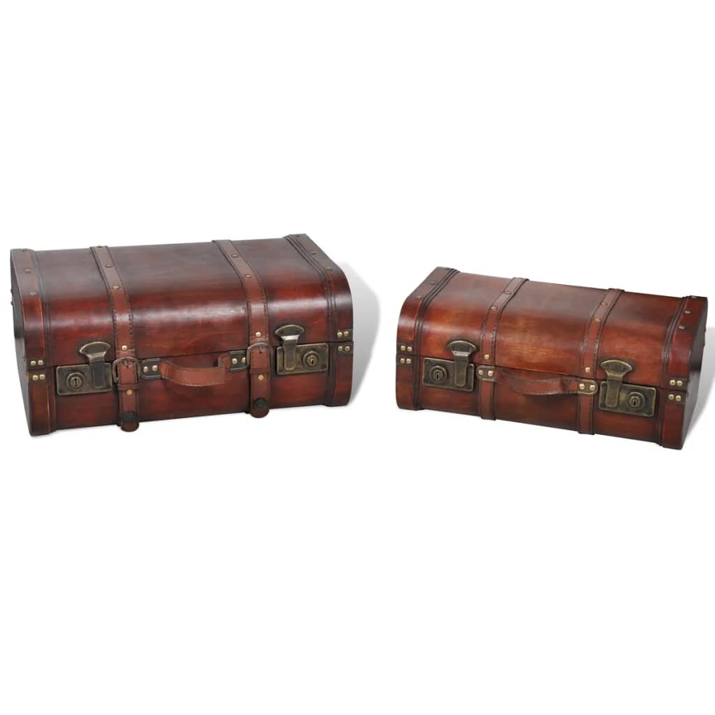 Wooden Treasure Chest 2 pcs Vintage , Furniture -> Cabinets & Storage -> Storage Chests