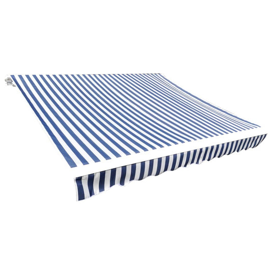 Awning Top Sunshade Canvas Blue & White 4 x 3 m