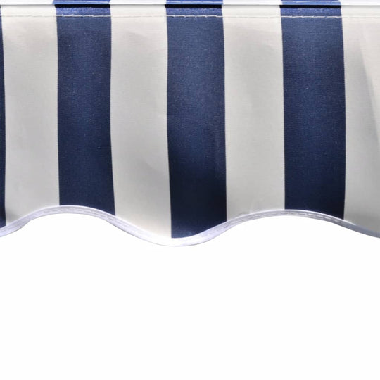 Awning Top Sunshade Canvas Blue & White 4 x 3 m