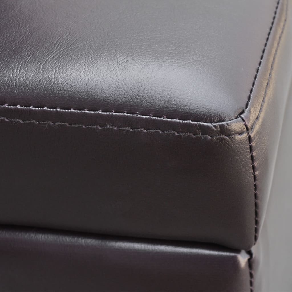 Close-up view of high-density cushion on Long Storage Bench – Wooden Seat with Storage | Modern Furniture UAE & Dubai, showing quality leather texture.