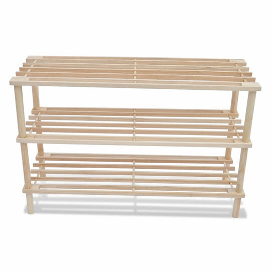 3-Tier Shoe Racks 2 pcs Solid Fir Wood