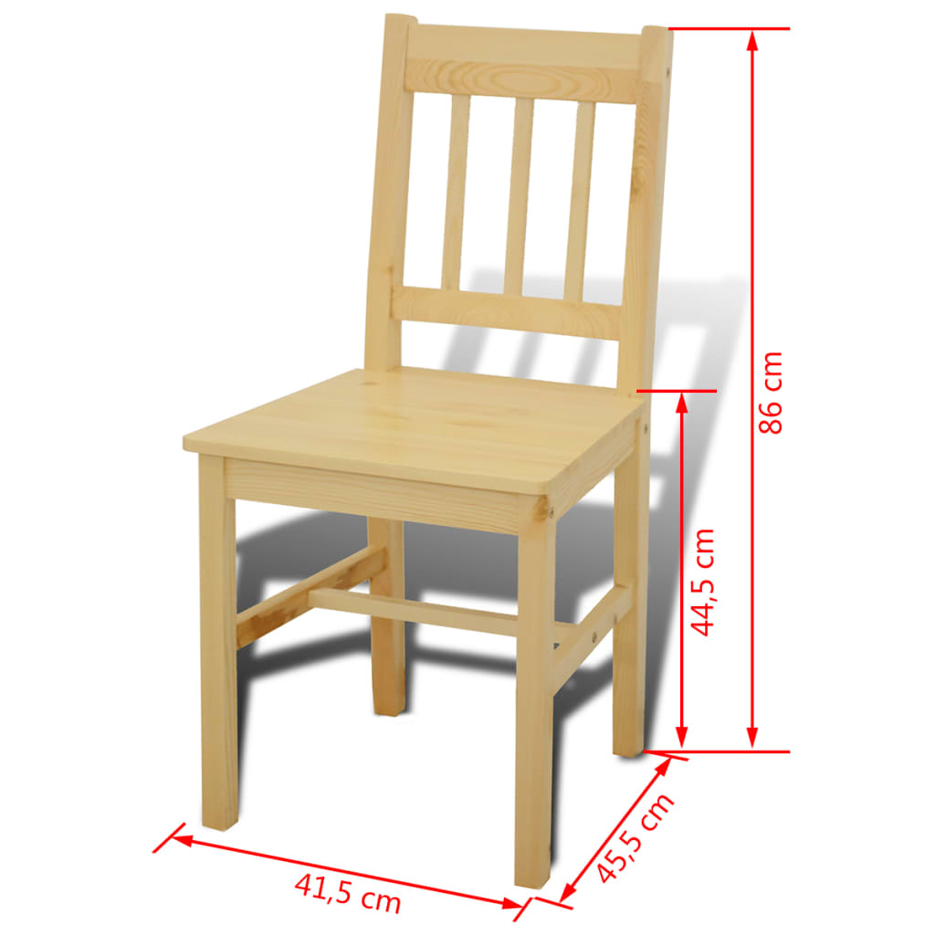 Dining Set 5 Pieces Pine Wood Natural , Furniture -> Furniture Sets -> Kitchen & Dining Furniture Sets , Chairs -,Furniture -,Furniture Sets -,Kitchen & Dining -,Kitchen & Dining Furniture Sets,Kitchen & Dining Room Chairs,Kitchen & Dining Room Tables,new