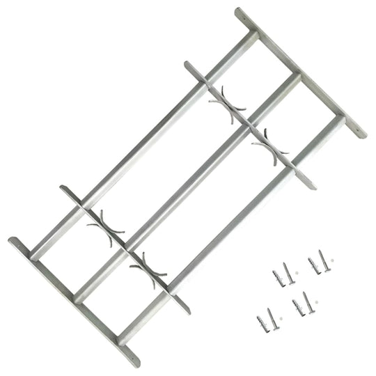 Adjustable Security window Grille with 3 Crossbars 1000-1500 mm