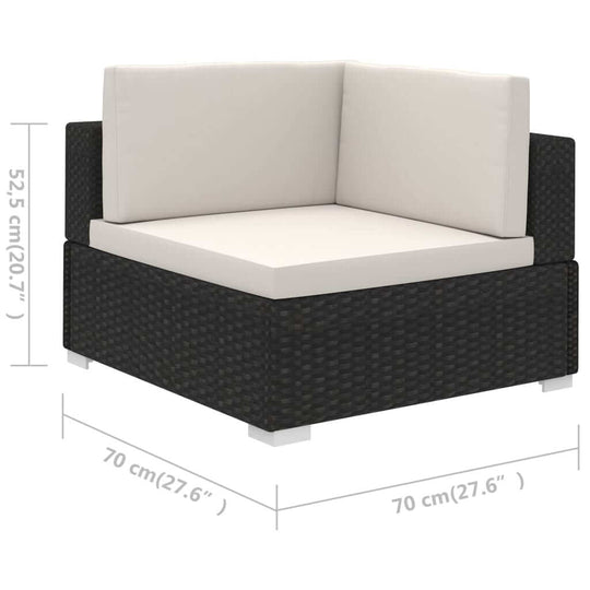 6 Piece Garden Lounge Set with Cushions Poly Rattan