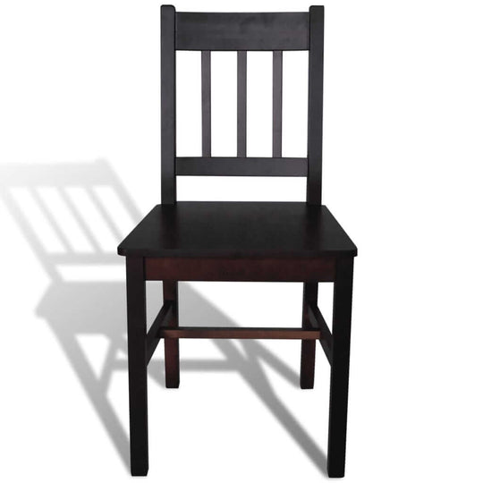 Dining Chairs 4 pcs Dark Brown Pinewood