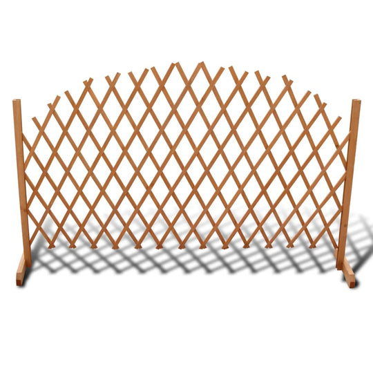 Trellis Fence Solid Wood 180x100 cm, weather-resistant wooden garden fence with an arched lattice design.