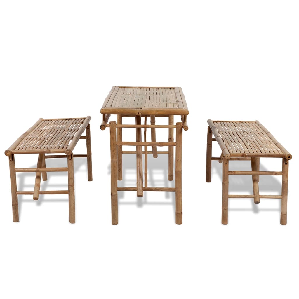 Beer Table with  Benches 100 cm Bamboo