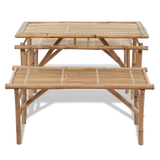 Beer Table with  Benches 100 cm Bamboo