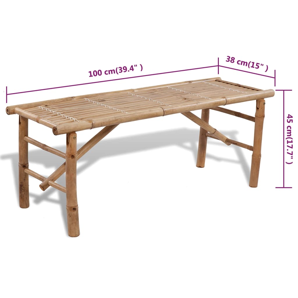 Beer Table with  Benches 100 cm Bamboo