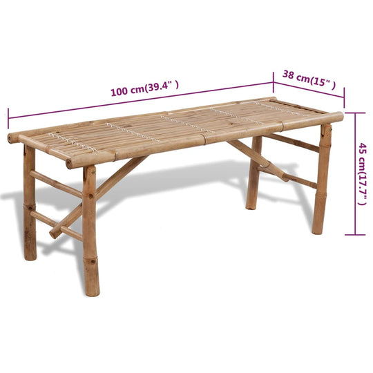 Beer Table with  Benches 100 cm Bamboo
