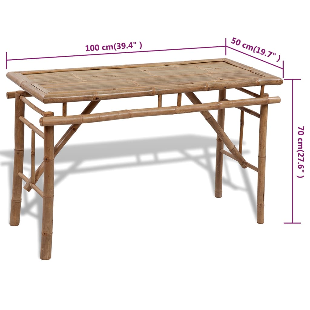Beer Table with  Benches 100 cm Bamboo