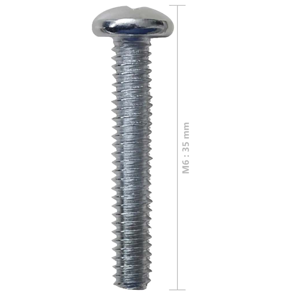 M6 35mm metal bolt screw with rounded head and threaded body
