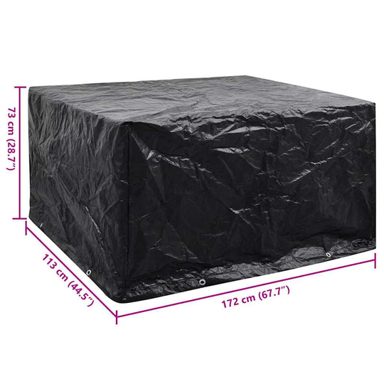 Garden Furniture Cover 6 Person Poly Rattan Set 8 Eyelets 172 x 113cm