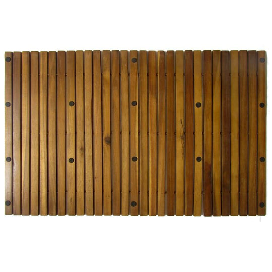 Acacia Bath Mat made of high-quality acacia wood with non-skid rubber backing for safety and durability.