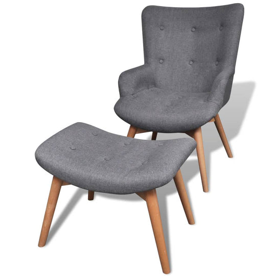 Armchair with Footstool  Fabric