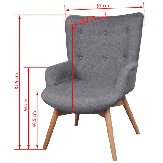 Armchair with Footstool  Fabric