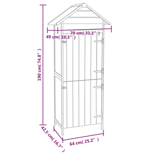 Garden Storage Cabinet 42.5x64x190 cm , Furniture -> Outdoor Furniture -> Outdoor Storage Boxes , Durable,Furniture -,Home & Garden -,Modern Design,new-305021,Outdoor Furniture -,Outdoor Storage Boxes,Wooden Furniture