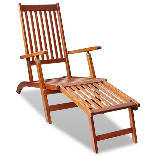 Outdoor Deck Chair with Footrest Solid Acacia Wood , Furniture -> Outdoor Furniture -> Outdoor Seating -> Sunloungers , Chairs -,Durable,eligant,Furniture -,Home & Garden -,Home Decor,Modern Design,new-305021,Outdoor Furniture -,Outdoor Furniture Sets,Out