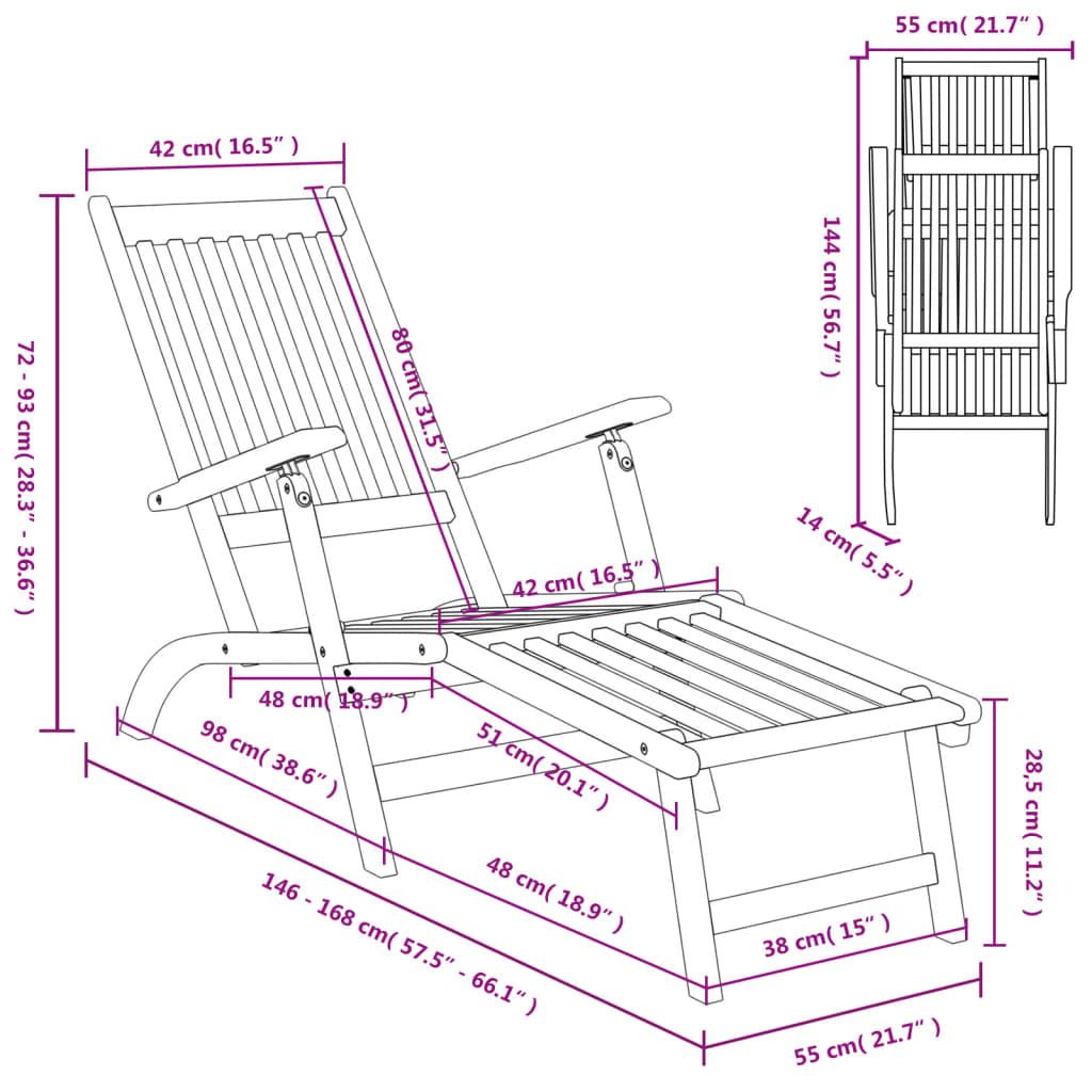 Outdoor Deck Chair with Footrest Solid Acacia Wood , Furniture -> Outdoor Furniture -> Outdoor Seating -> Sunloungers , Chairs -,Durable,eligant,Furniture -,Home & Garden -,Home Decor,Modern Design,new-305021,Outdoor Furniture -,Outdoor Furniture Sets,Out