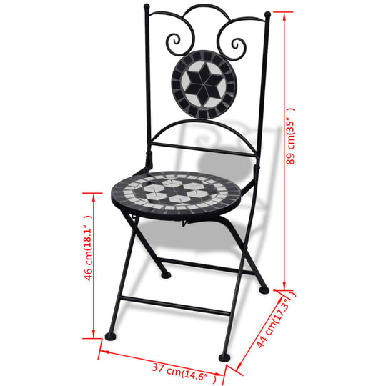 طقم بيسترو من 3 قطع، بلاط سيراميك أبيض