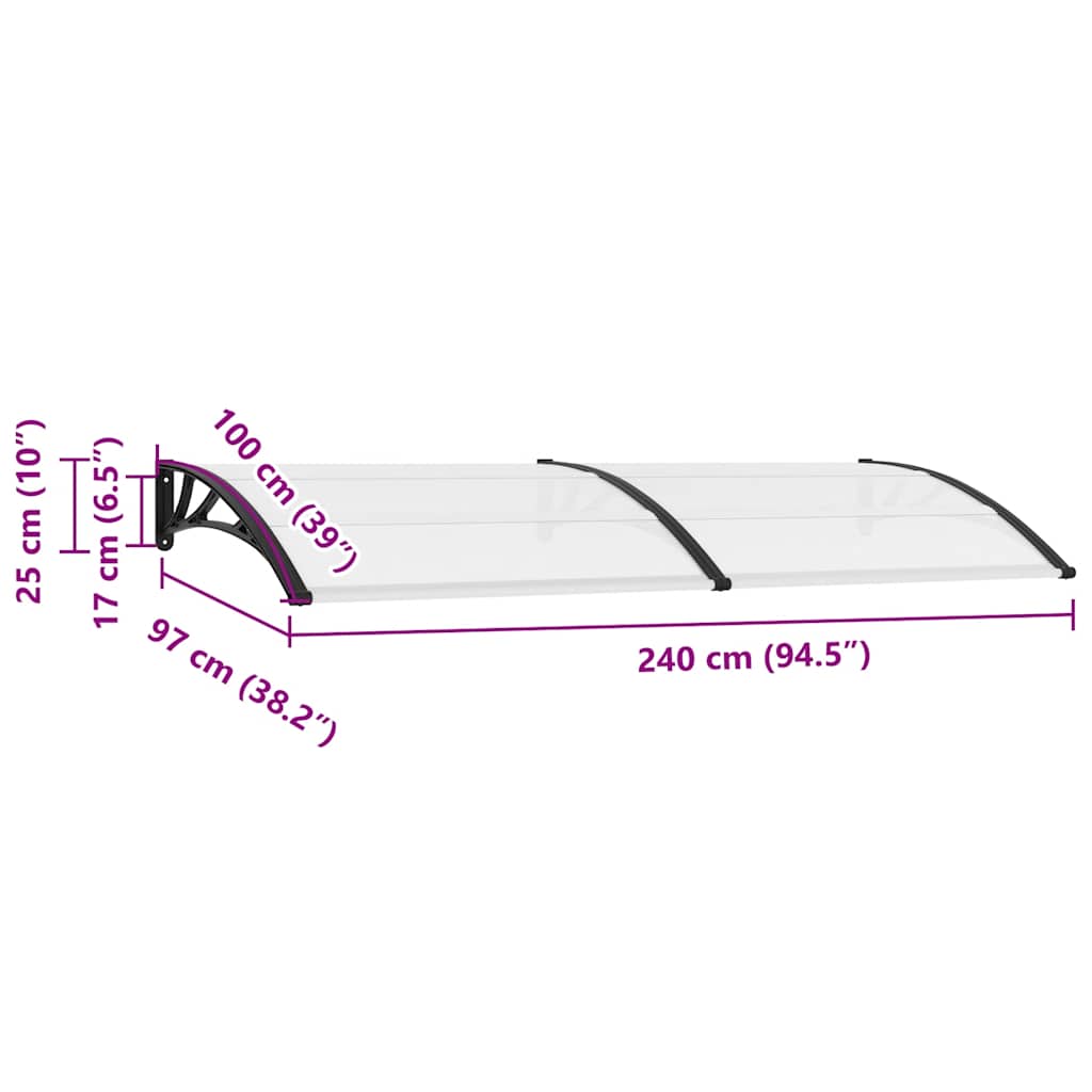 Door Canopy 240x100 cm PC