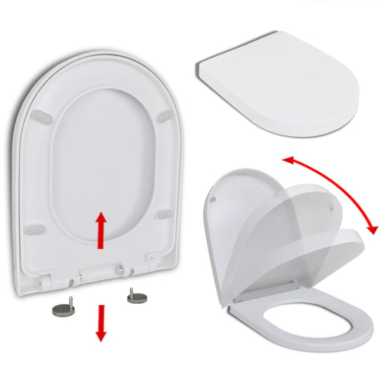 Images of the Soft-close Toilet Seat with Quick-release Design Square showcasing its unique features.