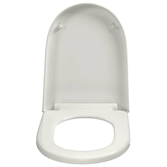 Soft-close Toilet Seat with Quick-release Design  Square angled view, ideal for family homes and restaurants.