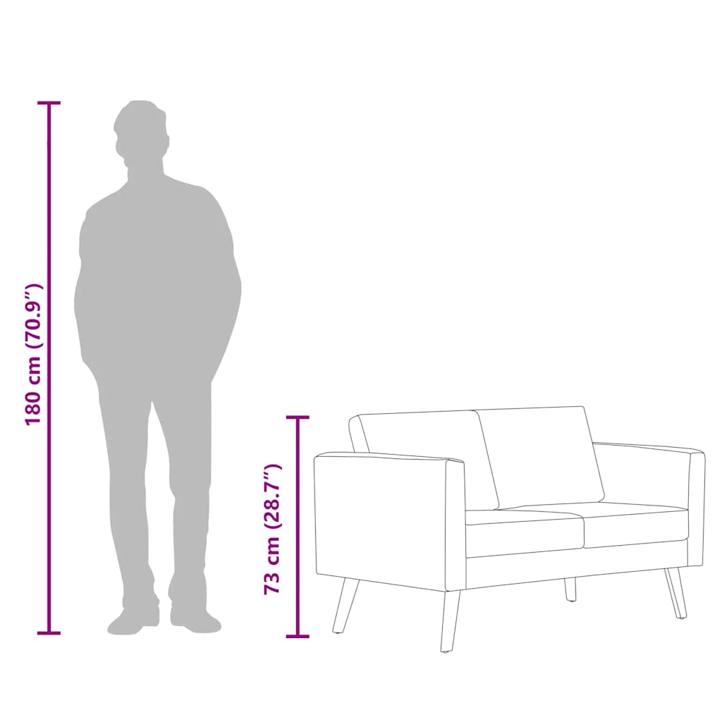 Sofa 2-Seater Fabric Dark