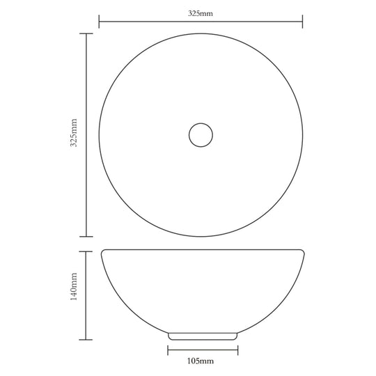 Ceramic Bathroom Sink Basin White Round