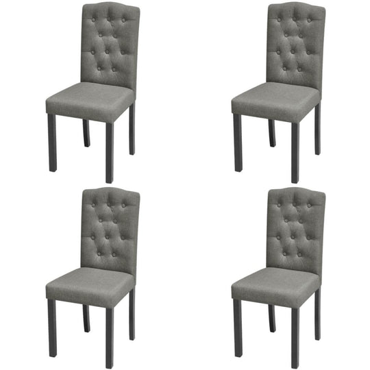 4 Dining Chairs Fabric Upholstery Dark