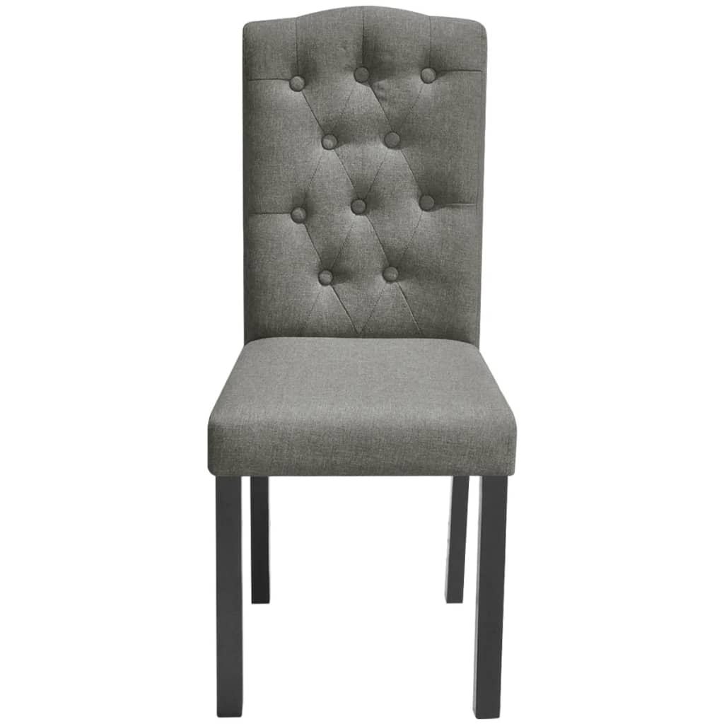 4 Dining Chairs Fabric Upholstery Dark