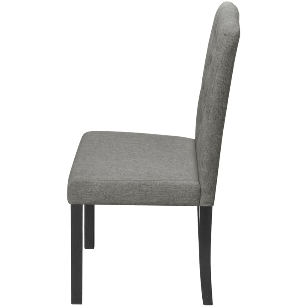 4 Dining Chairs Fabric Upholstery Dark