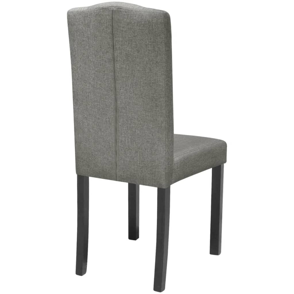 4 Dining Chairs Fabric Upholstery Dark