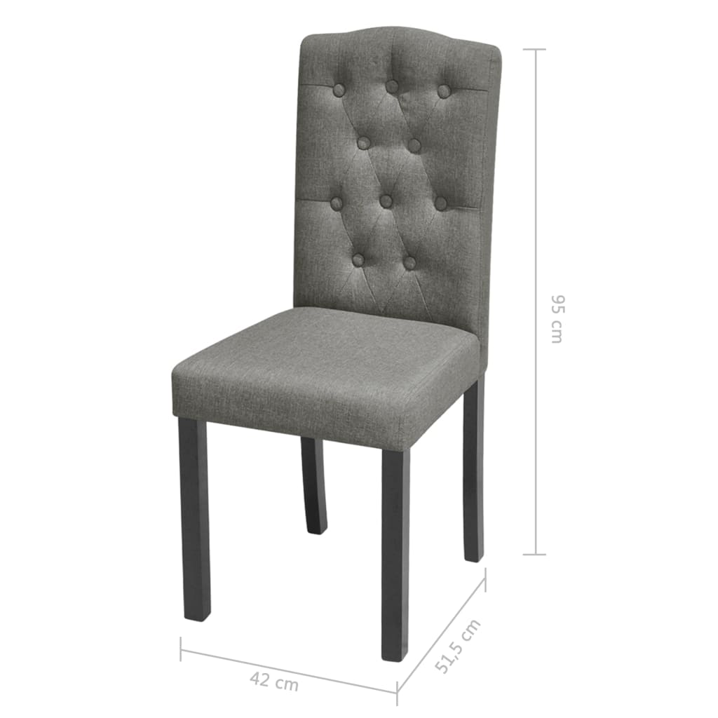 4 Dining Chairs Fabric Upholstery Dark