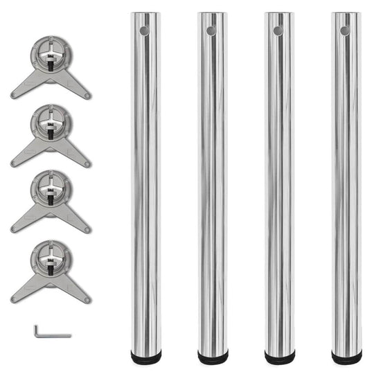 table leg 4 Height Adjustable Table Legs Chrome 710 mm