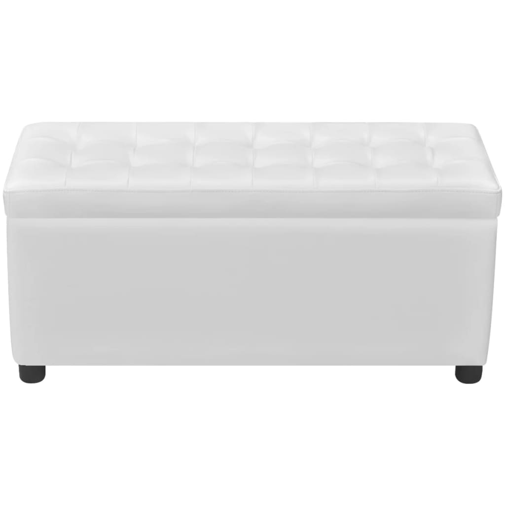 Storage Ottoman – Artificial Leather Seat with Hidden Storage | UAE & Dubai in white color with spacious compartment and elegant design.