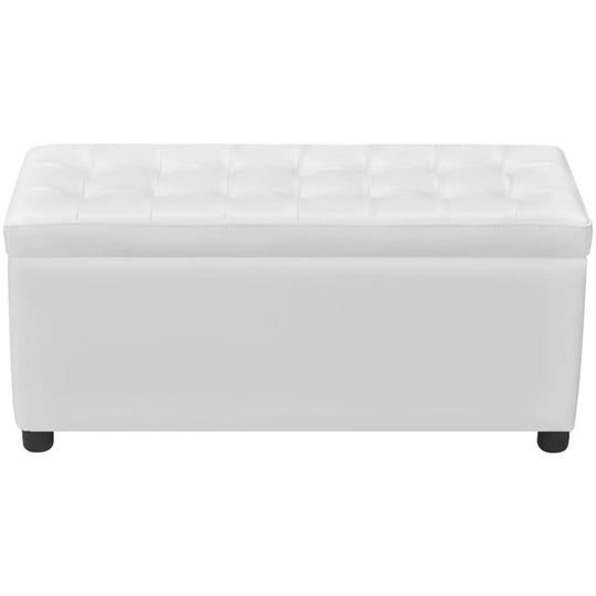 Storage Ottoman – Artificial Leather Seat with Hidden Storage | UAE & Dubai in white color with spacious compartment and elegant design.