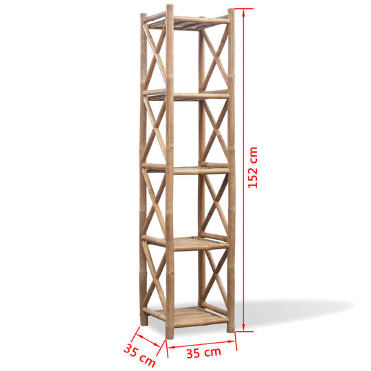 5-Tier Square Bamboo Shelf