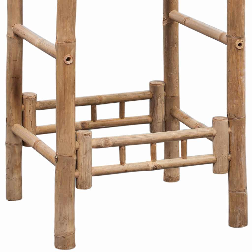 Bar Stools 2 pcs Bamboo bottom structure showcasing durable bamboo craftsmanship and authentic tropical style.