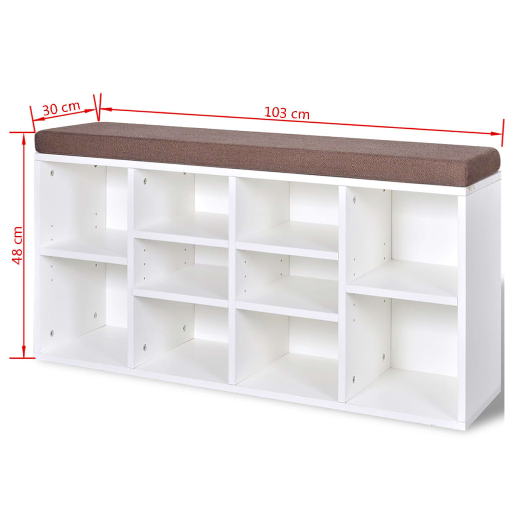 Shoe Storage Bench 10 Compartments , Furniture -> Benches -> Storage & Entryway Benches , Benches -,Durable,eligant,Furniture -,Home & Garden -,Modern Design,new-305021,Storage & Entryway Benches,Wooden Furniture